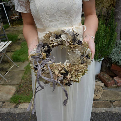 【ドライフラワー】リースブーケ 【結婚式 フラワー ドライフラワー ブーケ ブートニア】