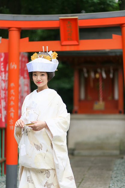 冠鶴祥:着付け1点(お引上げ込) 【結婚式 和装 白無垢 レンタル】