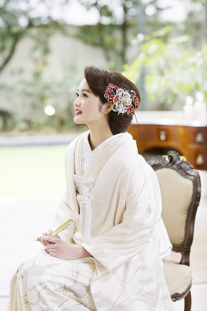 鶴珀:着付け1点(お引上げ込) 【結婚式 和装 白無垢 レンタル】