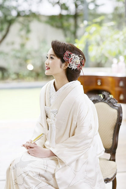 鶴珀:着付け1点(お引上げ込) 【結婚式 和装 白無垢 レンタル】