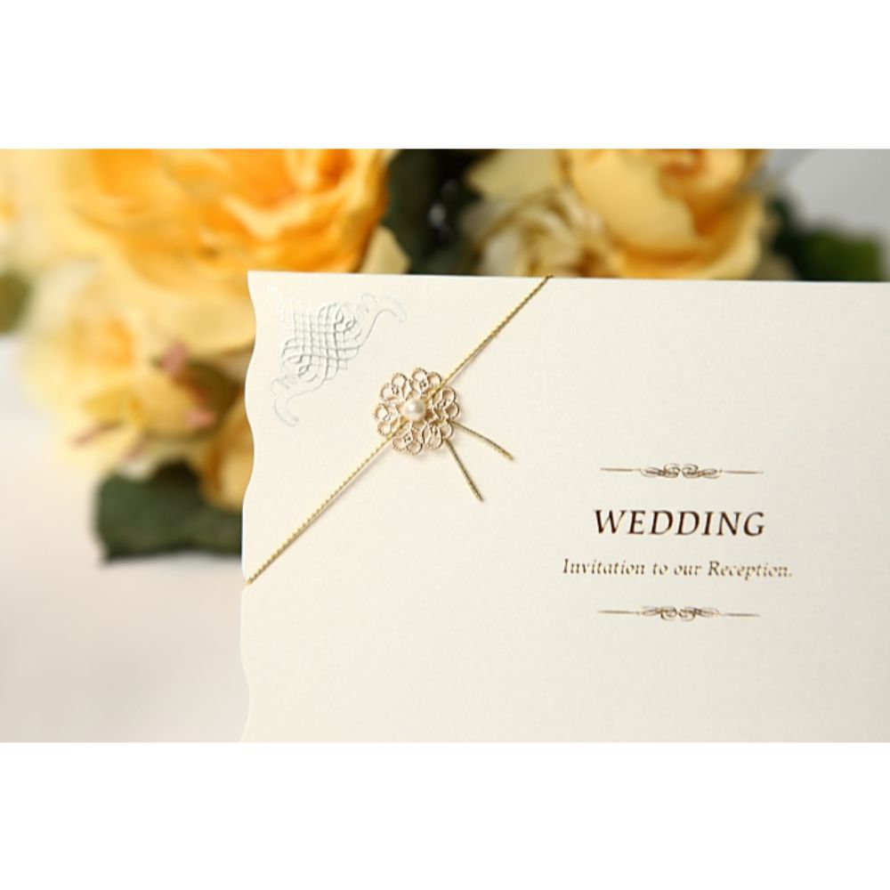 招待状セット ウェディングチャーム ホワイト フラワーチャーム【結婚式 ペーパー 招待状】