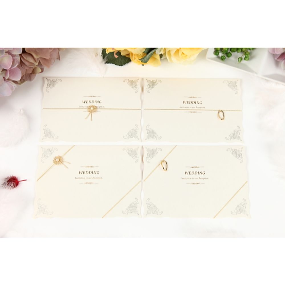 招待状セット ウェディングチャーム ホワイト フラワーチャーム【結婚式 ペーパー 招待状】
