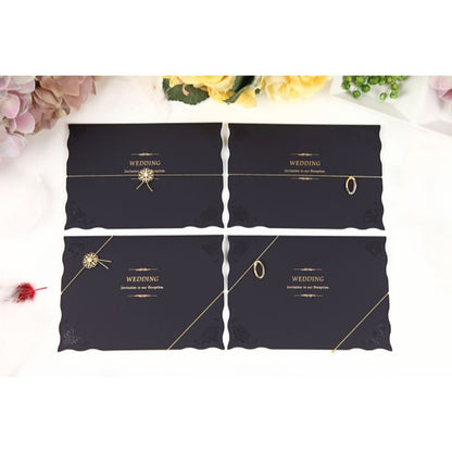 招待状セット ウェディングチャーム ネイビー フラワーチャーム【結婚式 ペーパー 招待状】