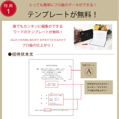 招待状セット ウェディングチャーム ネイビー フラワーチャーム【結婚式 ペーパー 招待状】