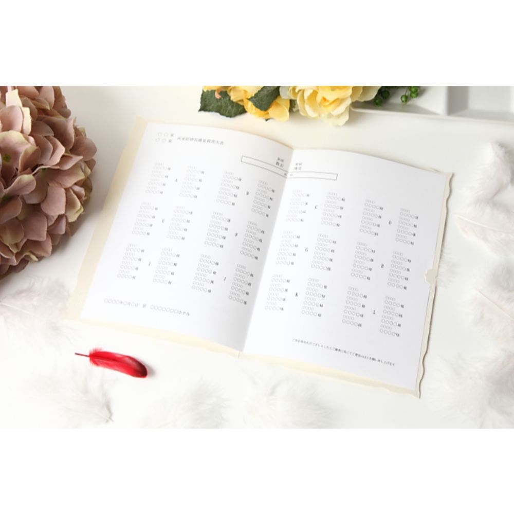 席次表A4サイズ ウェディングチャーム ホワイト フラワーチャーム【結婚式 ペーパー 席次表】