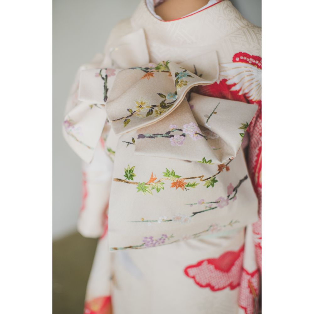 白地疋田古典鶴 【結婚式 和装 引き振袖 レンタル】