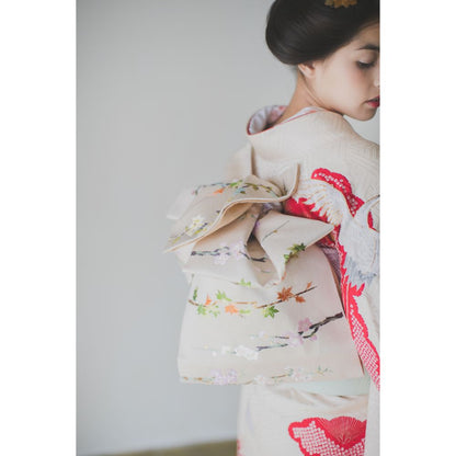 白地疋田古典鶴 【結婚式 和装 引き振袖 レンタル】