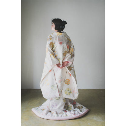 白地七宝花丸紋 【結婚式 和装 色打掛 レンタル】