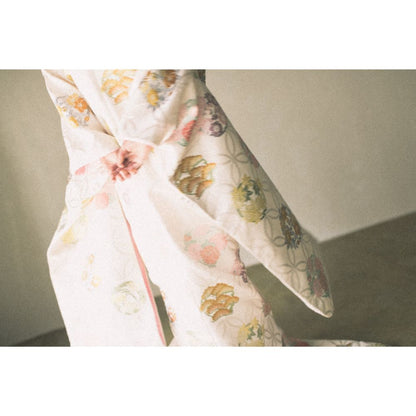 白地七宝花丸紋 【結婚式 和装 色打掛 レンタル】