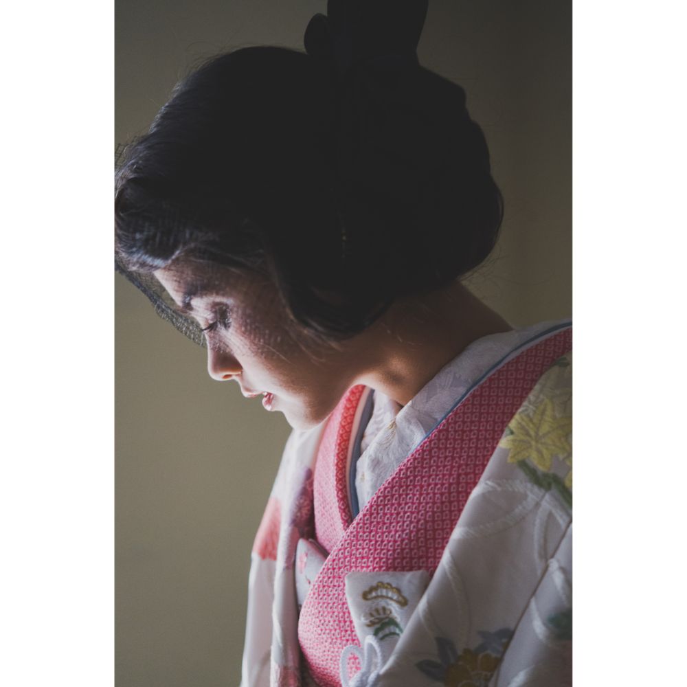 白地七宝花丸紋 【結婚式 和装 色打掛 レンタル】