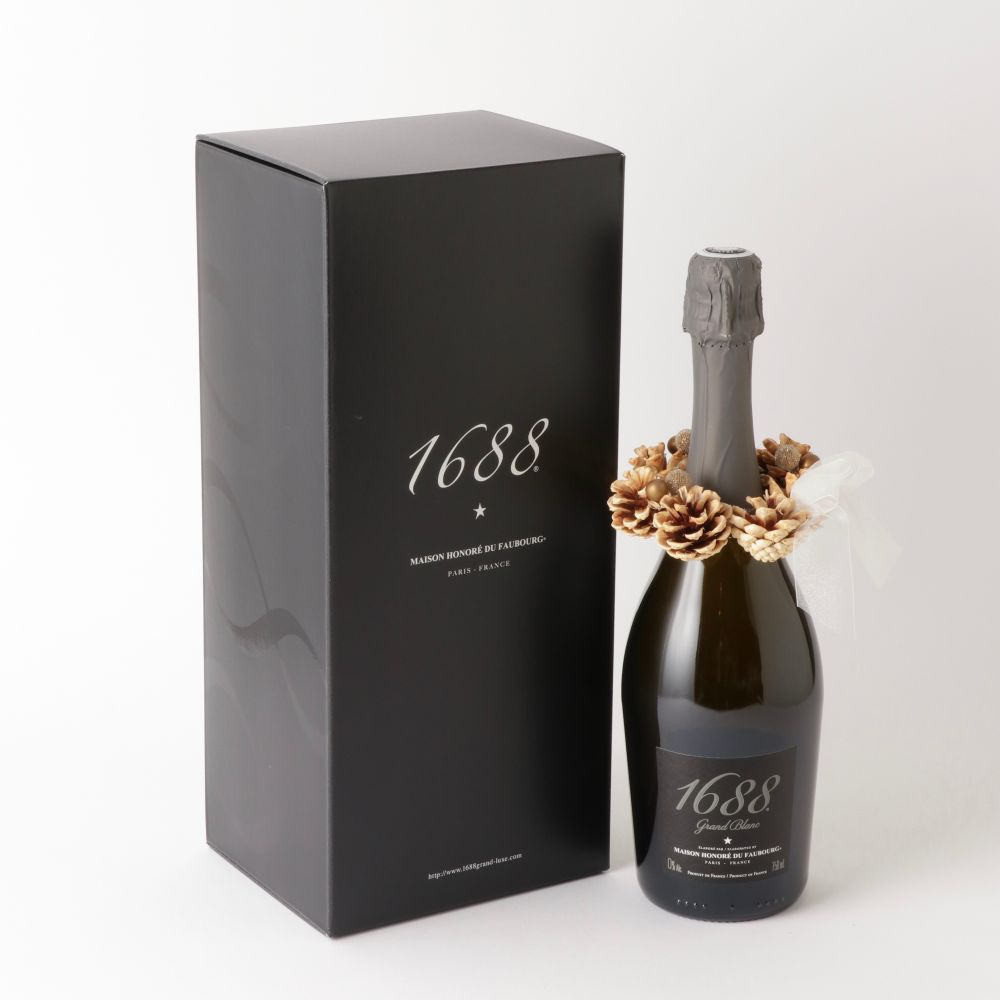 1688 Grand Blanc リースセット フランス製ノンアルコール・スパークリング 【結婚式 ギフト 飲み物】