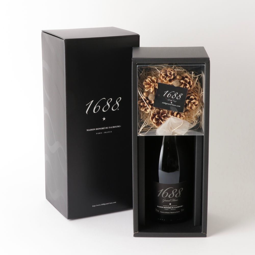 1688 Grand Blanc リースセット フランス製ノンアルコール・スパークリング 【結婚式 ギフト 飲み物】