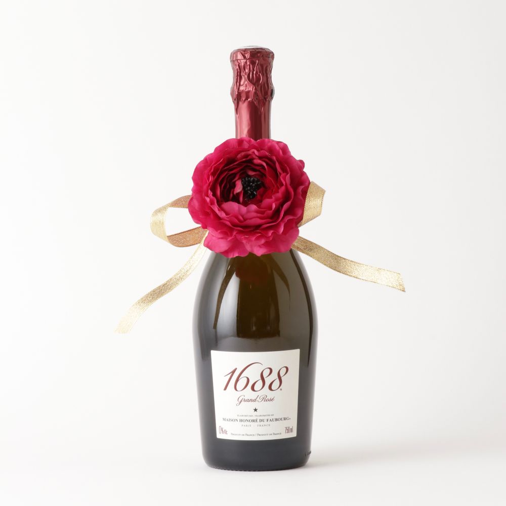 1688 Grand Rosé フラワーセット フランス製ノンアルコール・スパークリング 【結婚式 ギフト 飲み物】