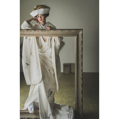 友禅千寿飛翔鶴 【結婚式 和装 白無垢 レンタル】