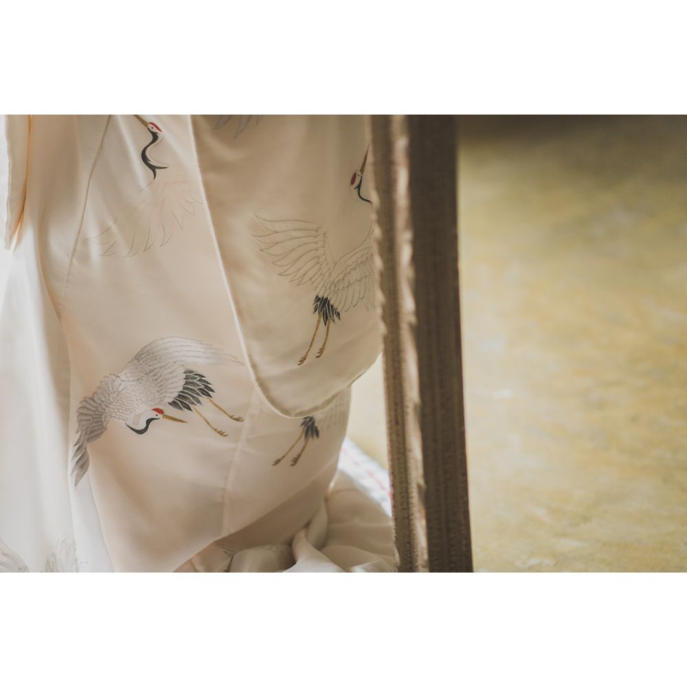 友禅千寿飛翔鶴 【結婚式 和装 白無垢 レンタル】