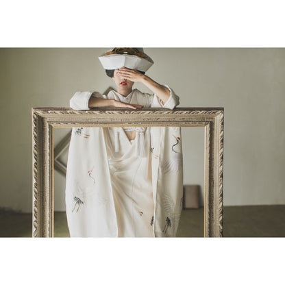 友禅千寿飛翔鶴 【結婚式 和装 白無垢 レンタル】