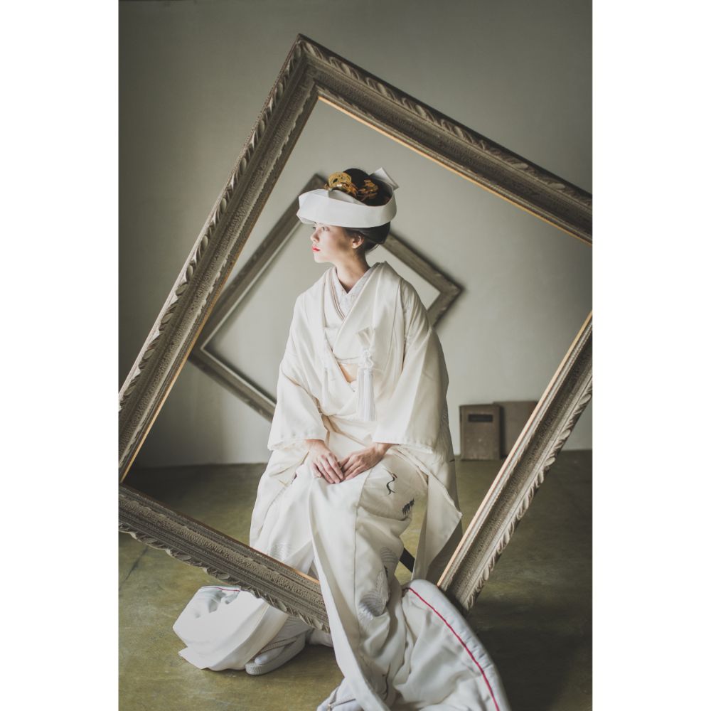 友禅千寿飛翔鶴 【結婚式 和装 白無垢 レンタル】