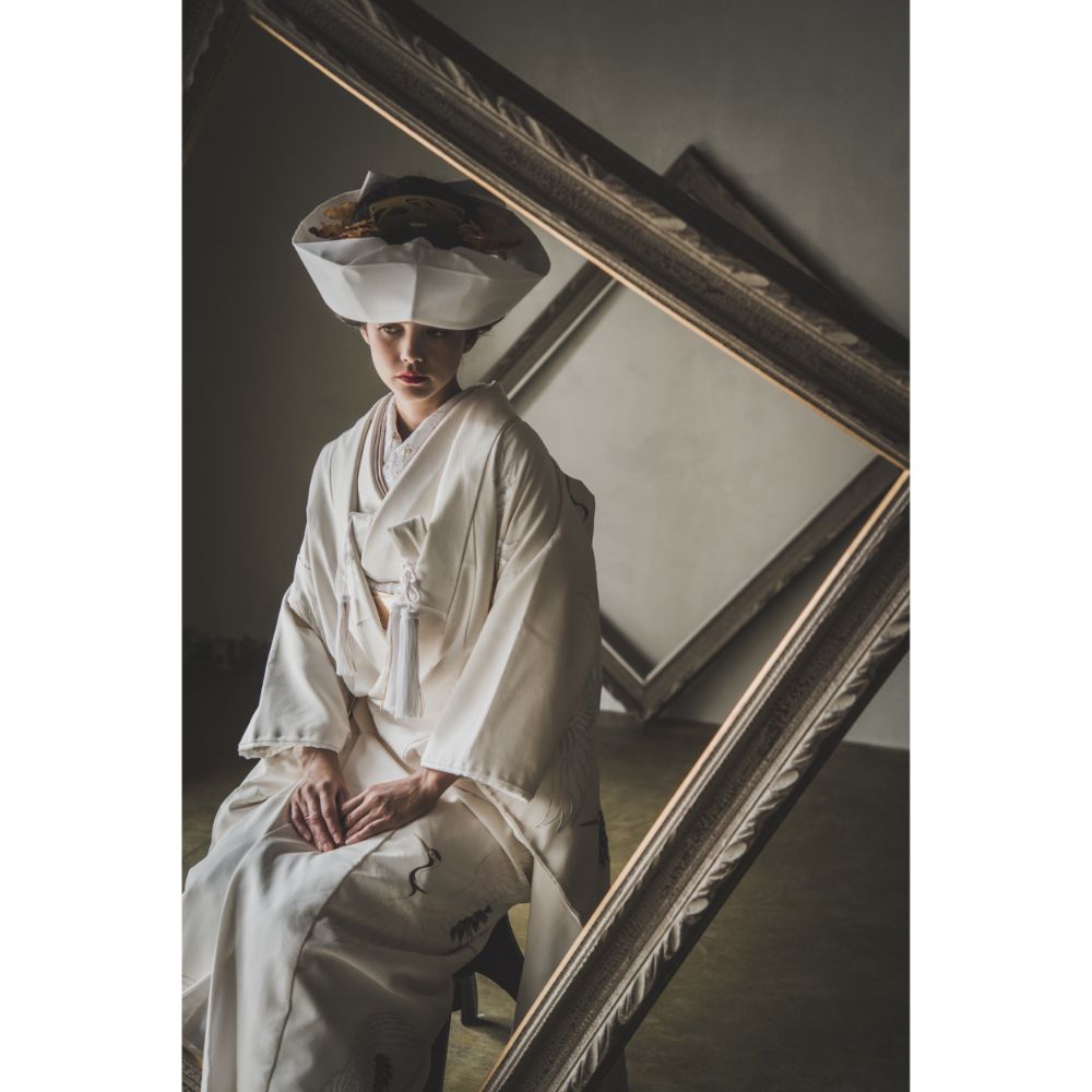 友禅千寿飛翔鶴 【結婚式 和装 白無垢 レンタル】