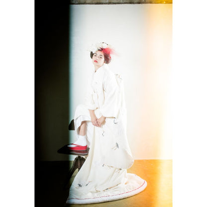 友禅千寿飛翔鶴 【結婚式 和装 白無垢 レンタル】