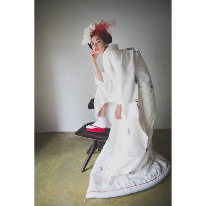 友禅千寿飛翔鶴 【結婚式 和装 白無垢 レンタル】