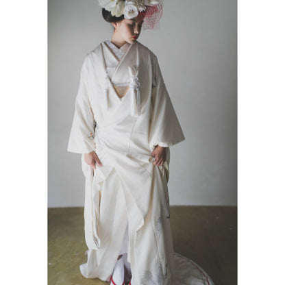 友禅千寿飛翔鶴 【結婚式 和装 白無垢 レンタル】