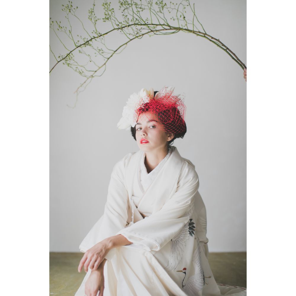 友禅千寿飛翔鶴 【結婚式 和装 白無垢 レンタル】