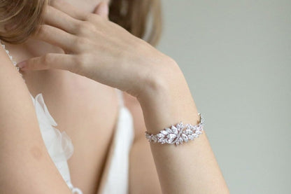 【ブレスレット】ジルコニアブレスレット ≪ZB-01≫ 【結婚式 ブレスレット】