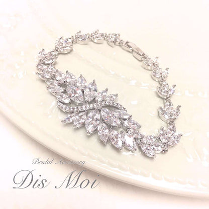 【ブレスレット】ジルコニアブレスレット ≪ZB-01≫ 【結婚式 ブレスレット】