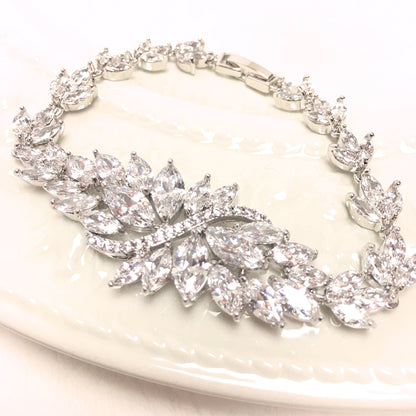 【ブレスレット】ジルコニアブレスレット ≪ZB-01≫ 【結婚式 ブレスレット】