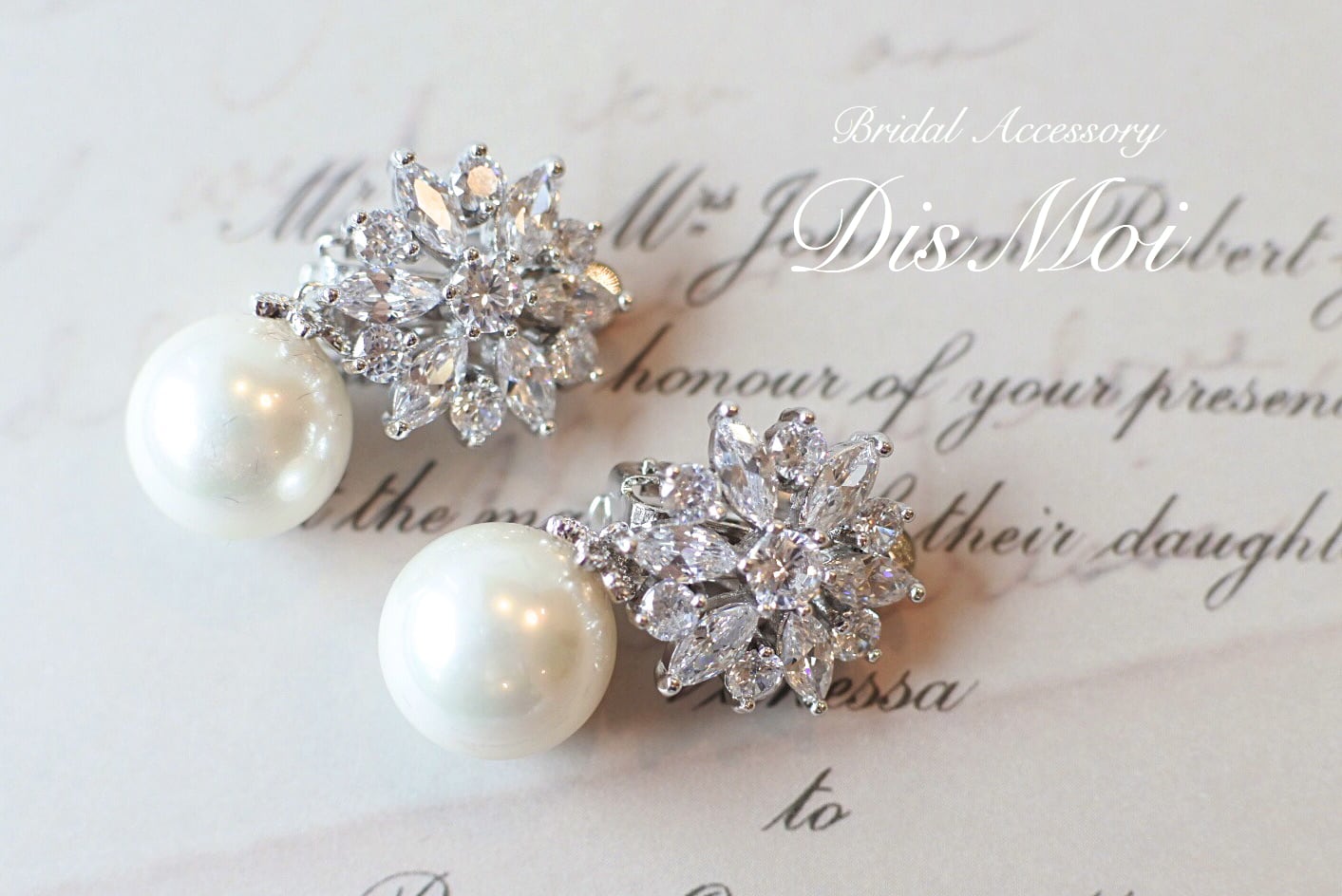 【イヤリング】ジルコニアイヤリング ~ブライダルイヤリング~ ≪ZE-22≫ 【結婚式 ピアス イヤリング】