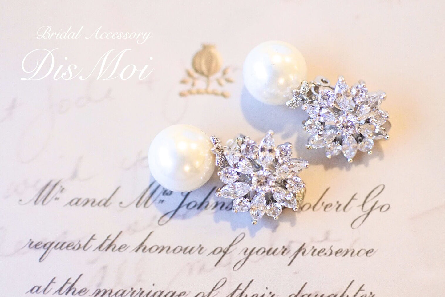 【イヤリング】ジルコニアイヤリング ~ブライダルイヤリング~ ≪ZE-22≫ 【結婚式 ピアス イヤリング】