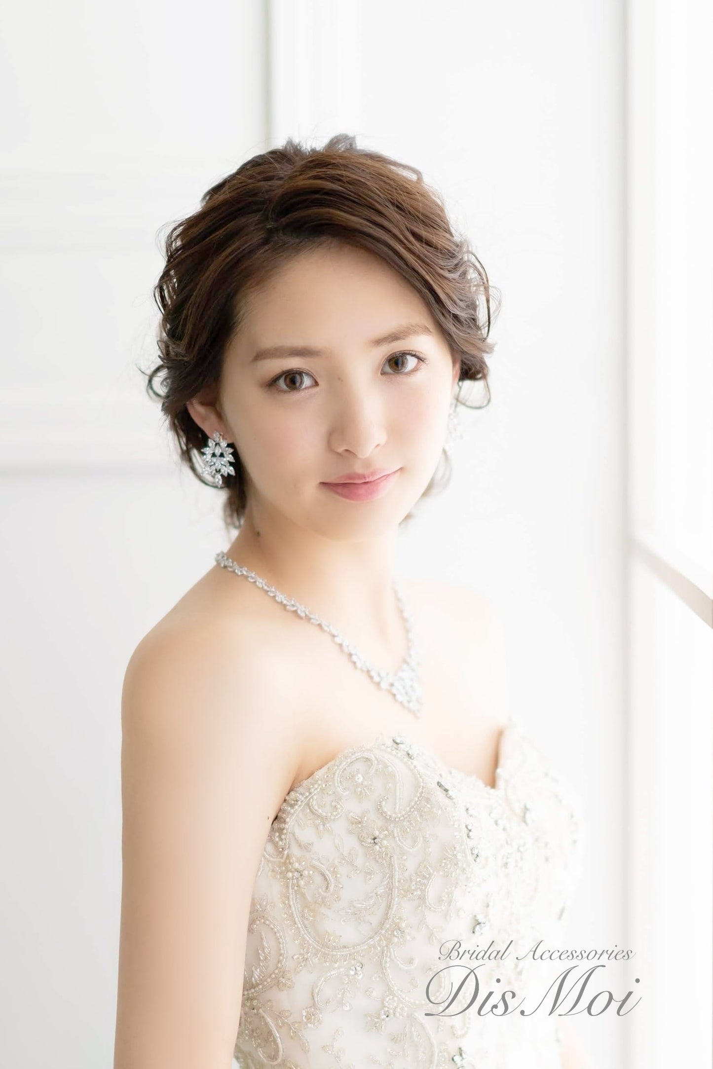 ジルコニアネックレス×ピアス/イヤリングセット ~ブライダルネックレス~ ≪ZNP-07/ZNE-07≫【結婚式 アクセサリーセット】