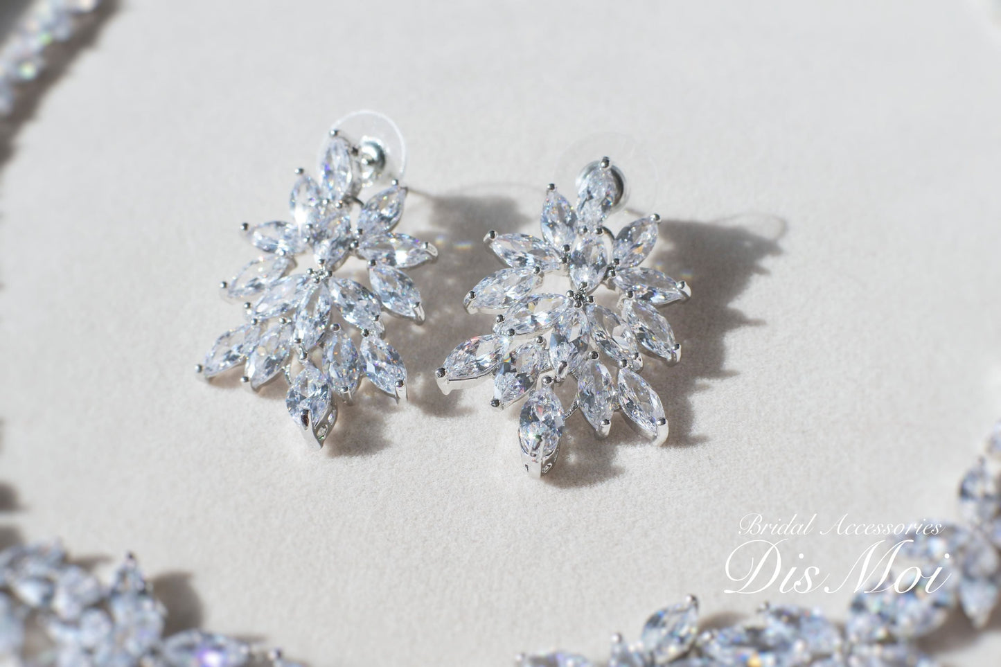 ジルコニアネックレス×ピアス/イヤリングセット ~ブライダルネックレス~ ≪ZNP-07/ZNE-07≫【結婚式 アクセサリーセット】