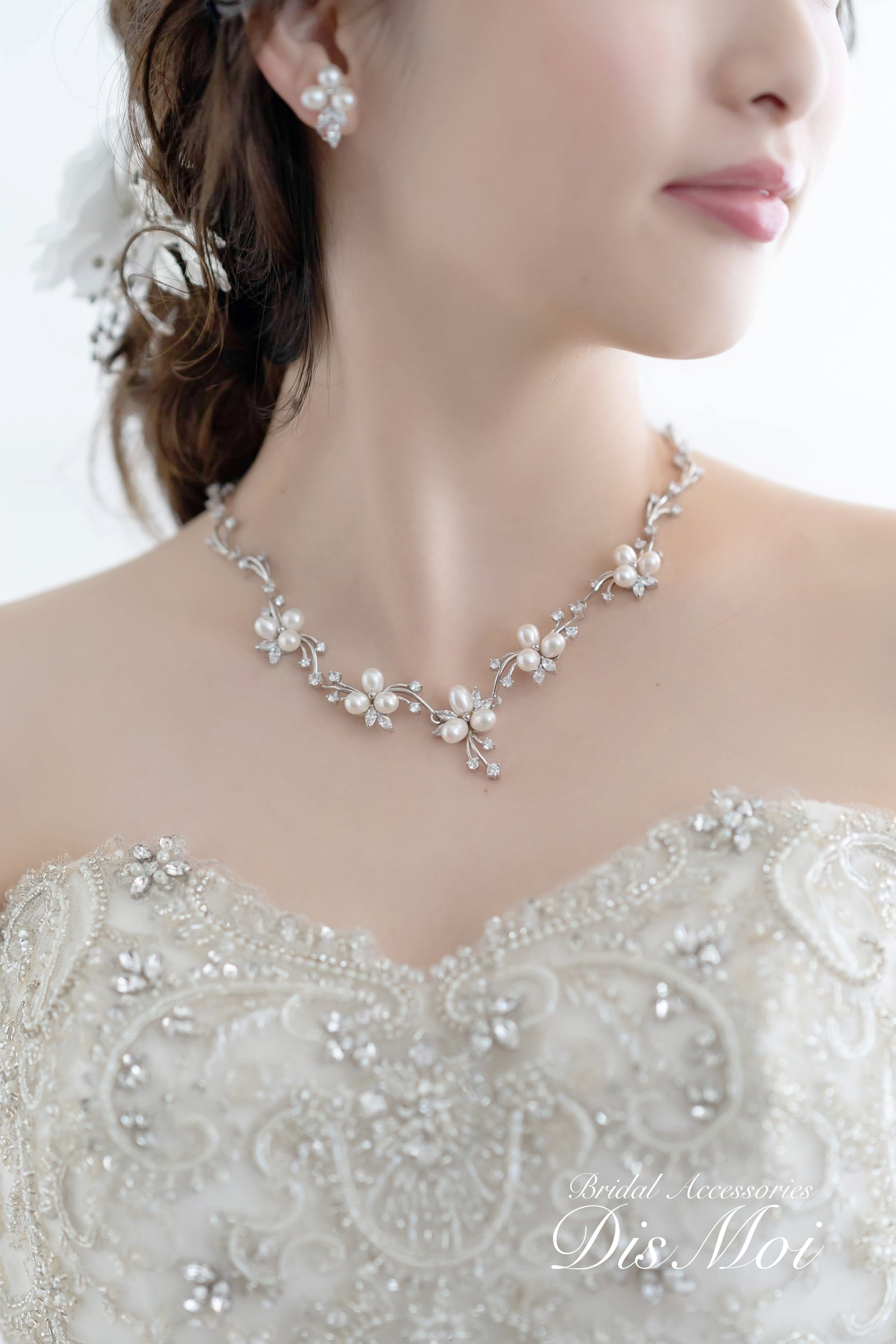 ジルコニアネックレス×ピアスセット ~ブライダルネックレス~ ≪ZNP-10