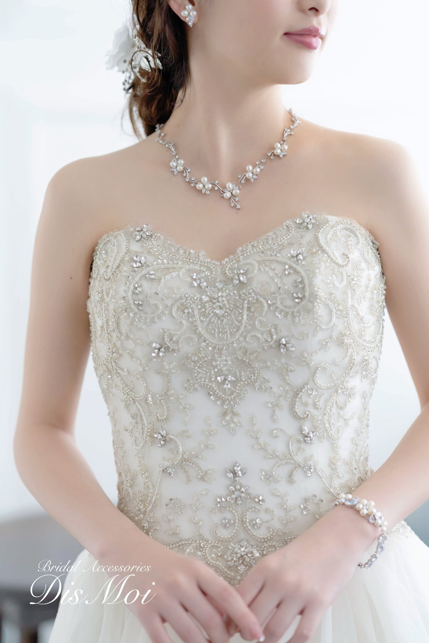 ジルコニアネックレス×ピアスセット ~ブライダルネックレス~ ≪ZNP-10≫ 【結婚式 アクセサリーセット】