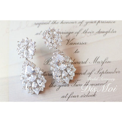 【ピアス・イヤリング】ジルコニアピアス/イヤリング ~ブライダルピアス/ブライダルイヤリング~ ≪ZP-04/ZE-04≫ 【結婚式 ピアス イヤリング】