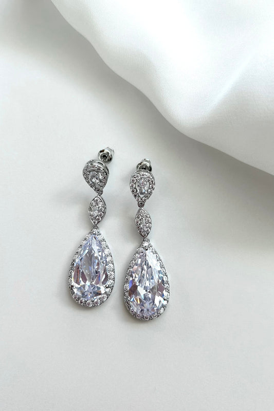 【ピアス・イヤリング】ジルコニアピアス/イヤリング ~ブライダルピアス/ブライダルイヤリング~ ≪ZP-14/ZE-14≫ 【結婚式 ピアス イヤリング】