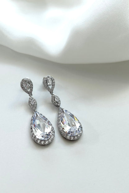 【ピアス・イヤリング】ジルコニアピアス/イヤリング ~ブライダルピアス/ブライダルイヤリング~ ≪ZP-14/ZE-14≫ 【結婚式 ピアス イヤリング】