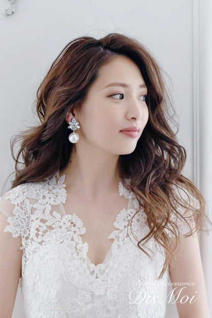 ジルコニアピアス/イヤリング ~ブライダルピアス/ブライダルイヤリング~ ≪ZP-32/ZE-32≫ 【結婚式 ピアス イヤリング】