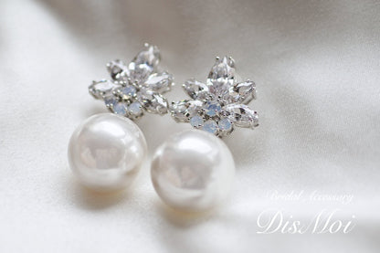 ジルコニアピアス/イヤリング ~ブライダルピアス/ブライダルイヤリング~ ≪ZP-32/ZE-32≫ 【結婚式 ピアス イヤリング】