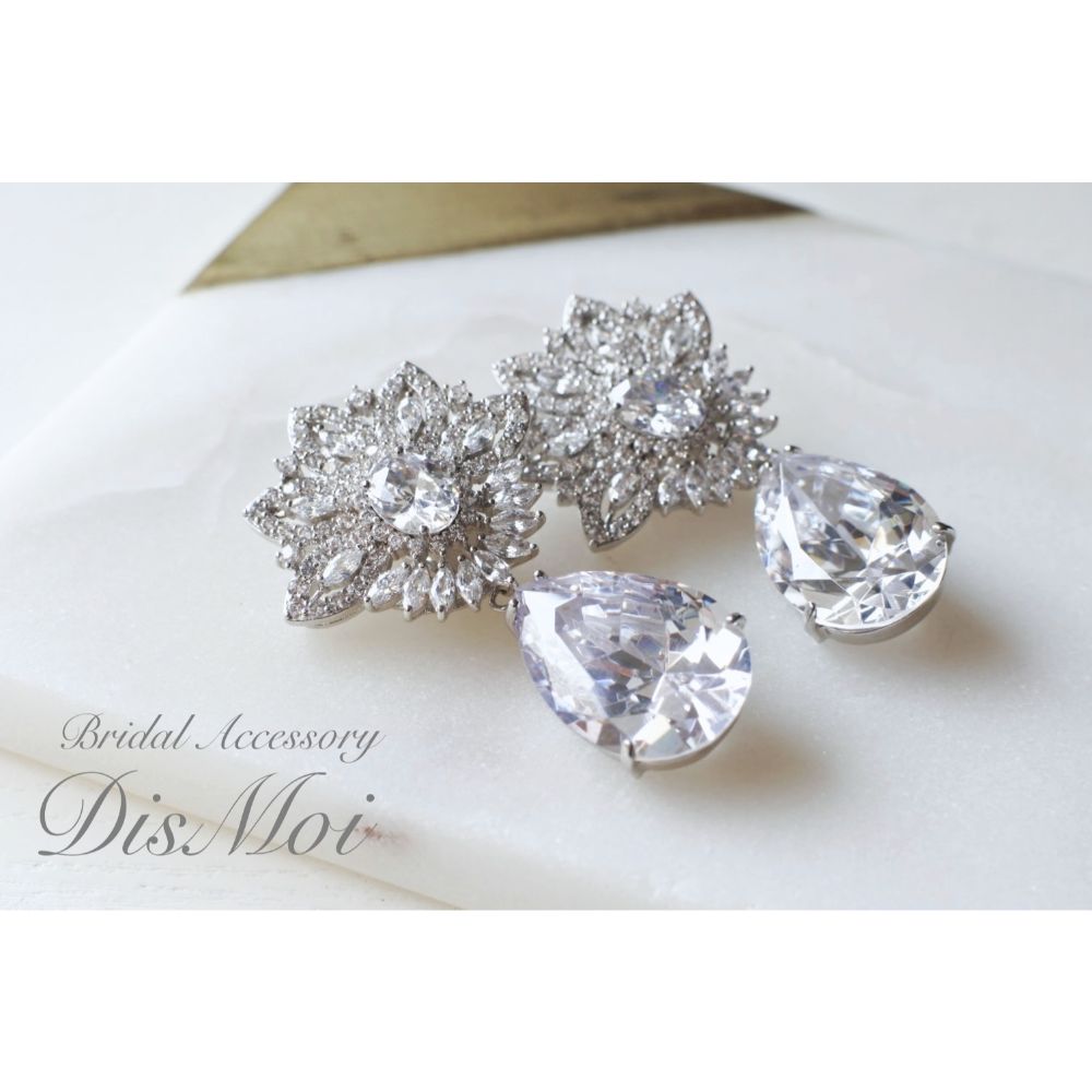 【ピアス・イヤリング】ジルコニアピアス/イヤリング ~ブライダルピアス/ブライダルイヤリング~ ≪ZP-33/ZE-33≫ 【結婚式 ピアス イヤリング】