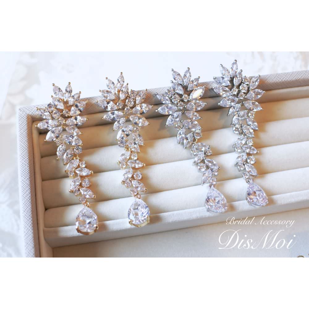 【ピアス・イヤリング】ジルコニアピアス/イヤリング ~ブライダルピアス/ブライダルイヤリング~ ≪ZP-36/ZE-36≫ 【結婚式 ピアス イヤリング】