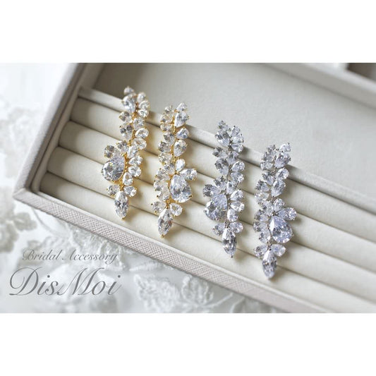 【イヤリング】ジルコニアイヤリング ~ブライダルイヤリング~ ≪ZE-37≫ 【結婚式 ピアス イヤリング】