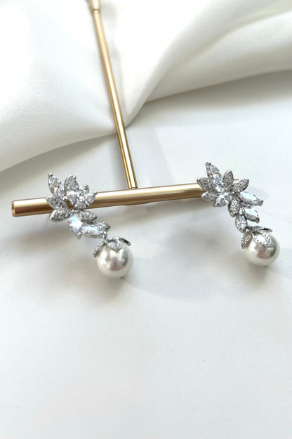 【ピアス・イヤリング】ジルコニアピアス/イヤリング silver ≪ZP-45/ZE-45≫ 【結婚式 ピアス イヤリング】