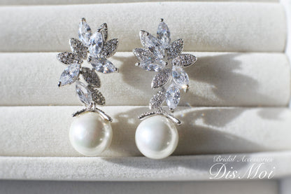 【ピアス・イヤリング】ジルコニアピアス/イヤリング silver ≪ZP-45/ZE-45≫ 【結婚式 ピアス イヤリング】