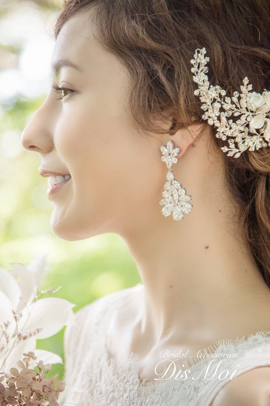 【ピアス・イヤリング】ジルコニアピアス/イヤリング≪ZP-48/ZE-48≫ 【結婚式 ピアス イヤリング】