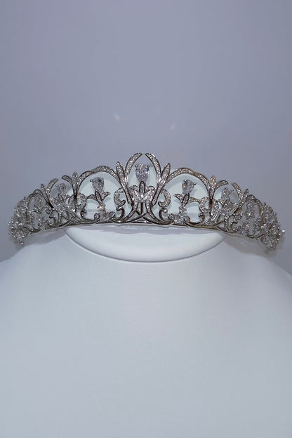 【ヘッドドレス】ジルコニアティアラ ~ブライダルティアラ~ ≪ZT-17≫【結婚式 ヘアアクセサリー】