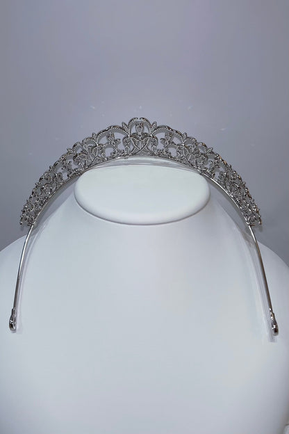 【ヘッドドレス】ジルコニアティアラ ~ブライダルティアラ~ ≪ZT-17≫【結婚式 ヘアアクセサリー】