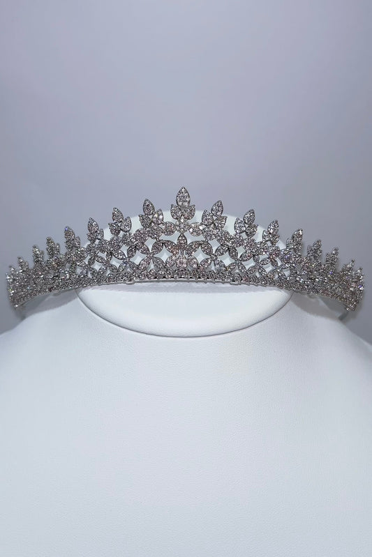 【ヘッドドレス】ジルコニアティアラ ~ブライダルティアラ~ ≪ZT-21≫【結婚式 ヘアアクセアリー】