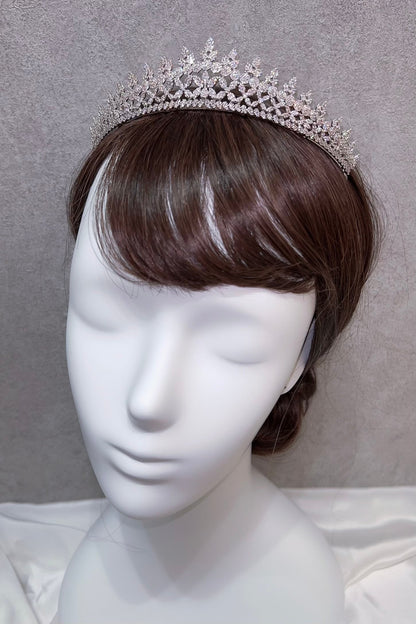 【ヘッドドレス】ジルコニアティアラ ~ブライダルティアラ~ ≪ZT-21≫【結婚式 ヘアアクセアリー】